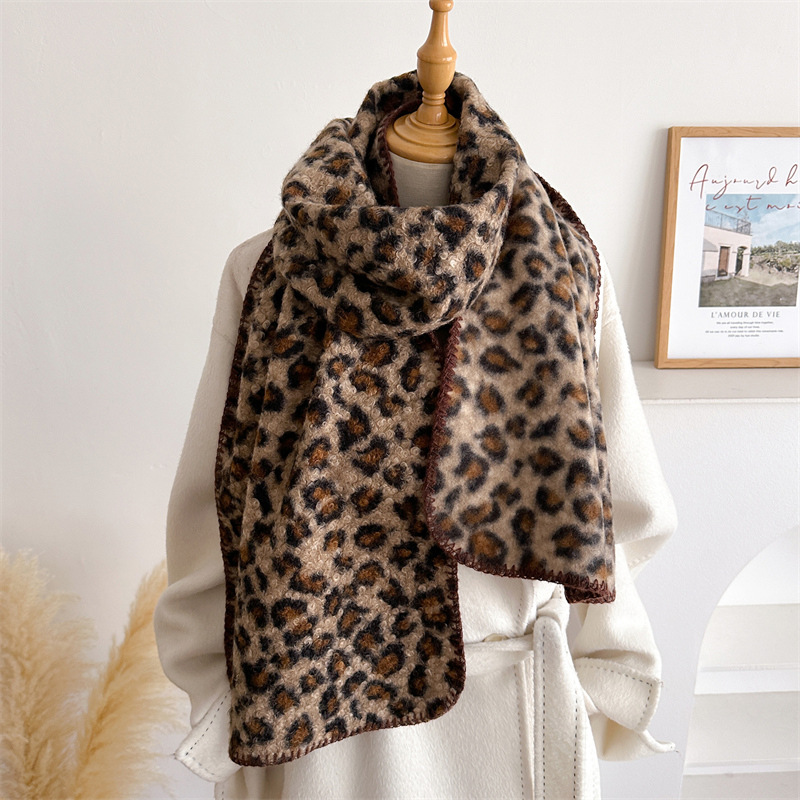 Woven Scarf Blanket - Écharpe Léopard Automne Hiver Femme Luxe