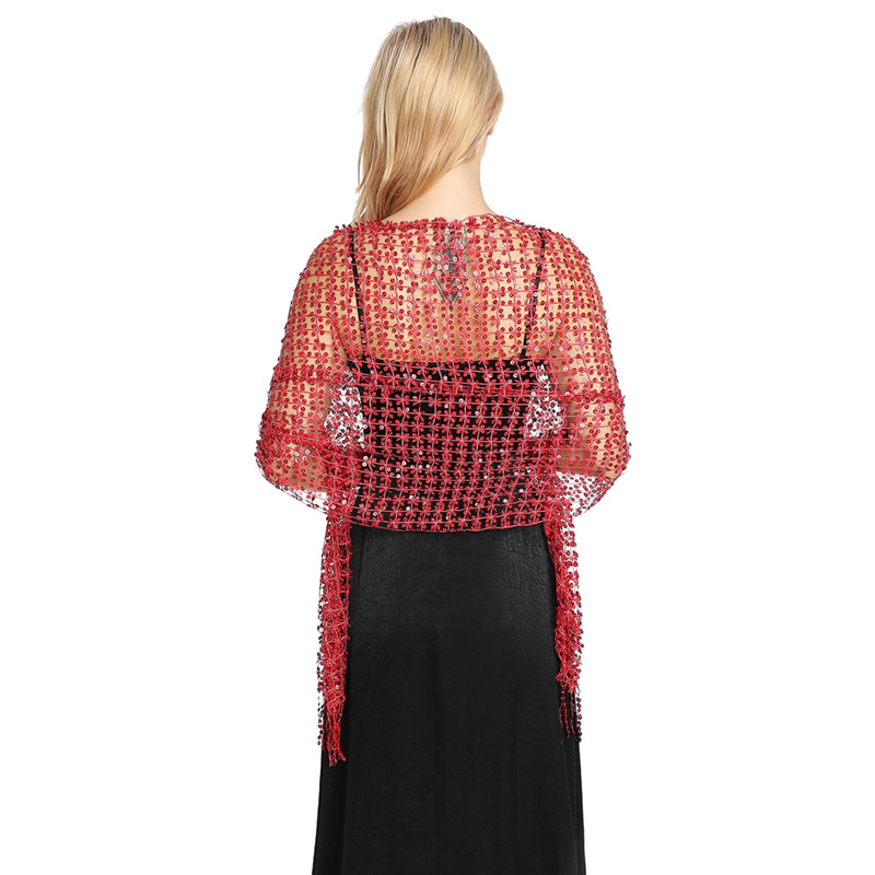 Châle à franges et sequins de  - Stole Wedding Shawl avis et prix