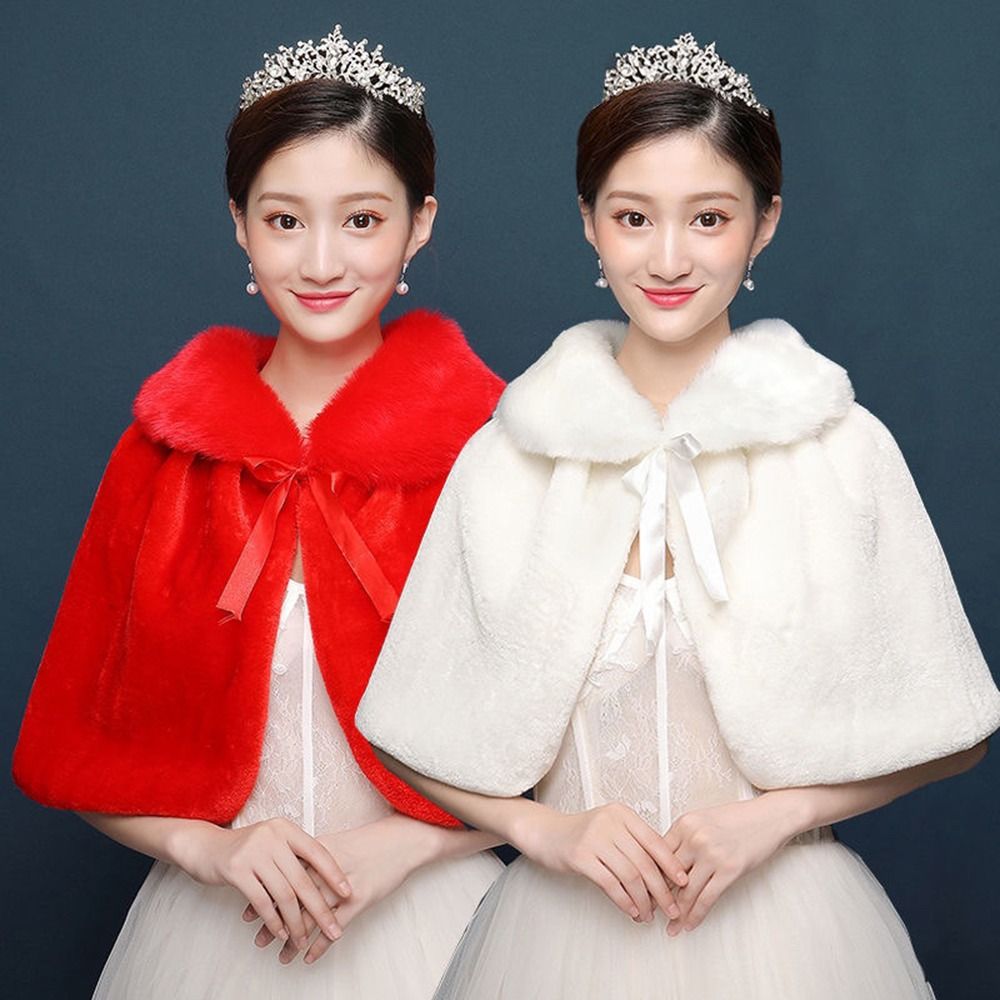 Blanc femmes hiver épaissir pe - Stole Wedding Shawl avis et prix