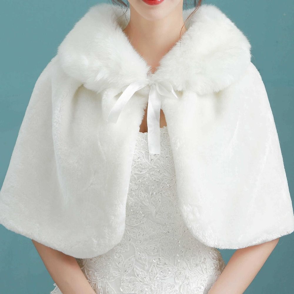 Blanc femmes hiver épaissir pe - Stole Wedding Shawl avis et prix