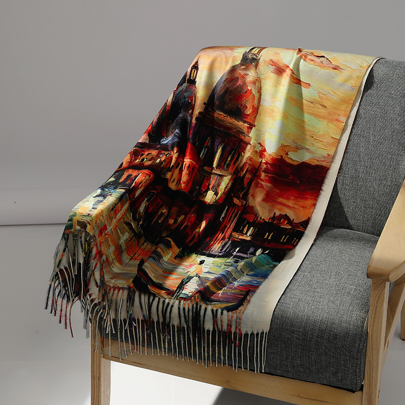 Marque de luxe peinture à l'hu - Woven Scarf Blanket avis et prix